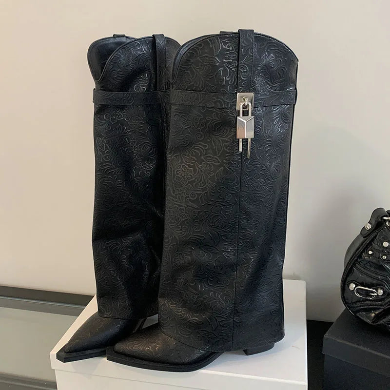 Modern Chic Stylish Trendy Comfortable Pointed Toe Knee High Boots