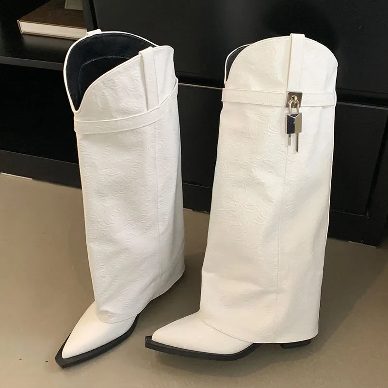 Modern Chic Stylish Trendy Comfortable Pointed Toe Knee High Boots