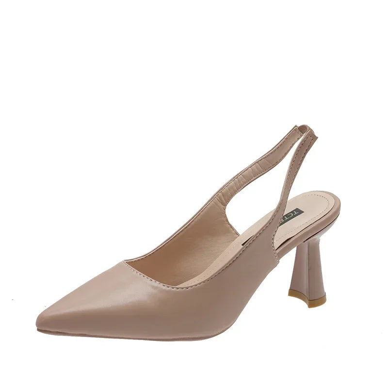 Stylish Open Toe New Elegant Simple High Low Heel Pumps