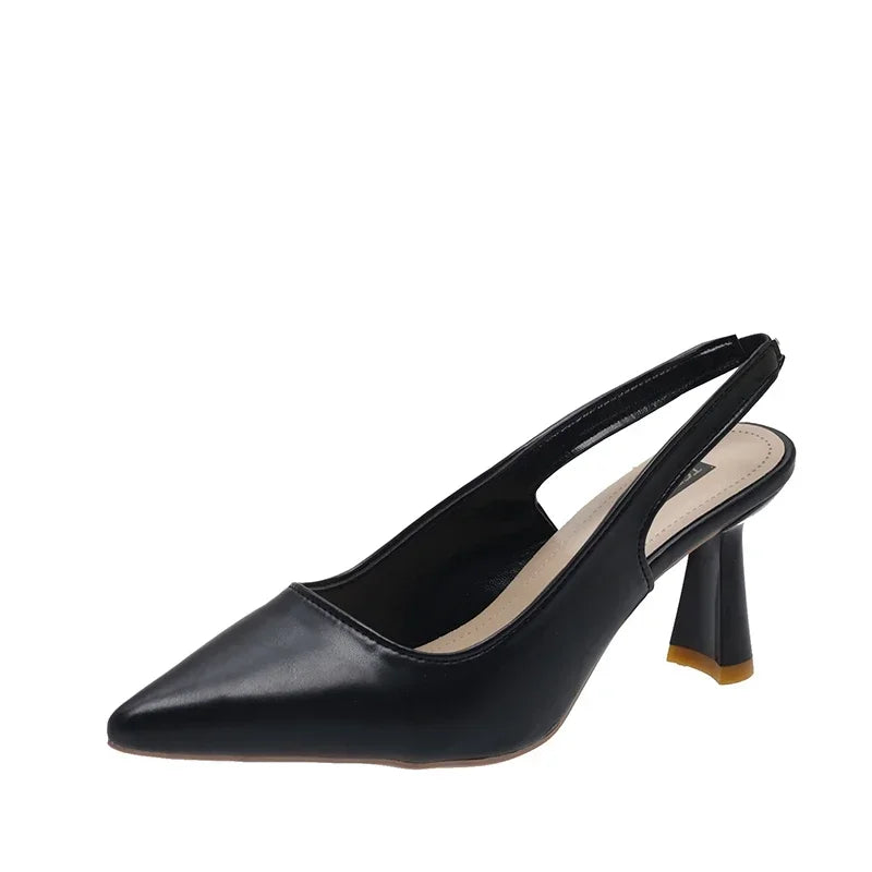 Stylish Open Toe New Elegant Simple High Low Heel Pumps
