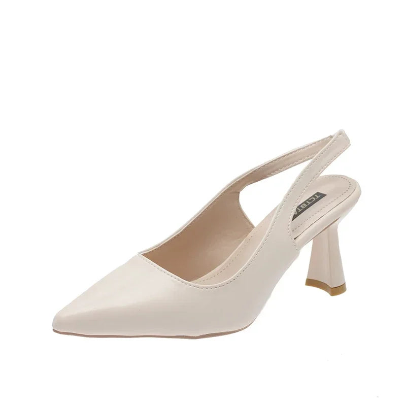 Stylish Open Toe New Elegant Simple High Low Heel Pumps
