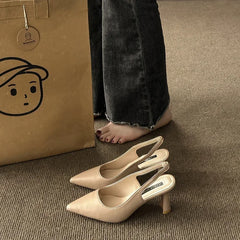 Stylish Open Toe New Elegant Simple High Low Heel Pumps
