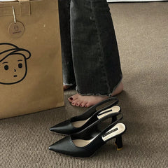 Stylish Open Toe New Elegant Simple High Low Heel Pumps