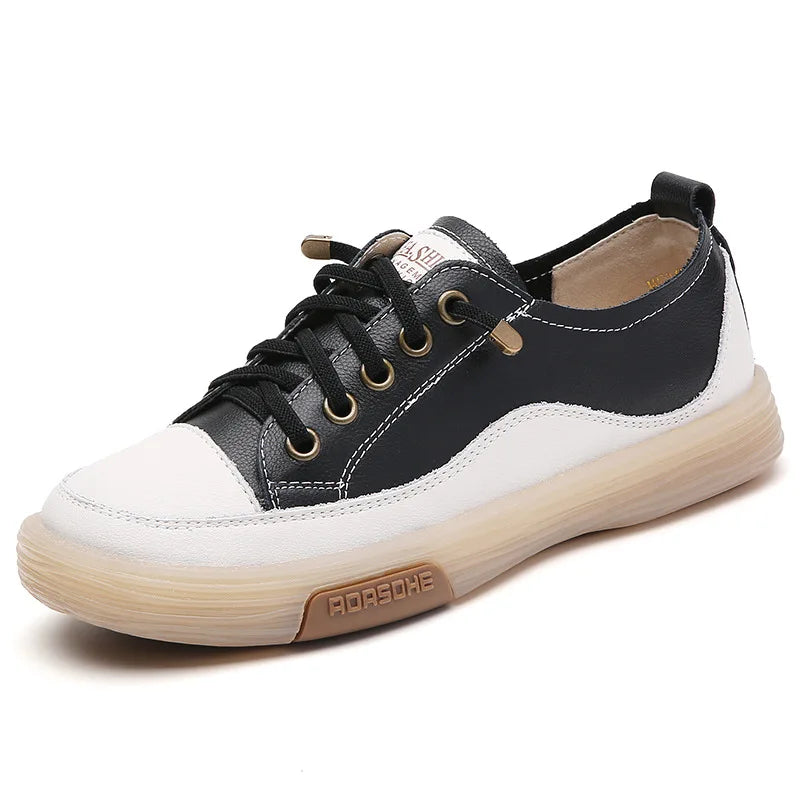 Genuine Leather Slip On Flats Moccasins Women's Casual Spring Autumn Skateboard