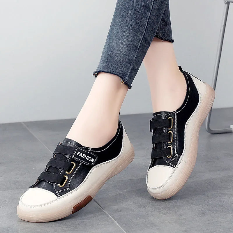 Genuine Leather Slip On Flats Moccasins Women's Casual Spring Autumn Skateboard