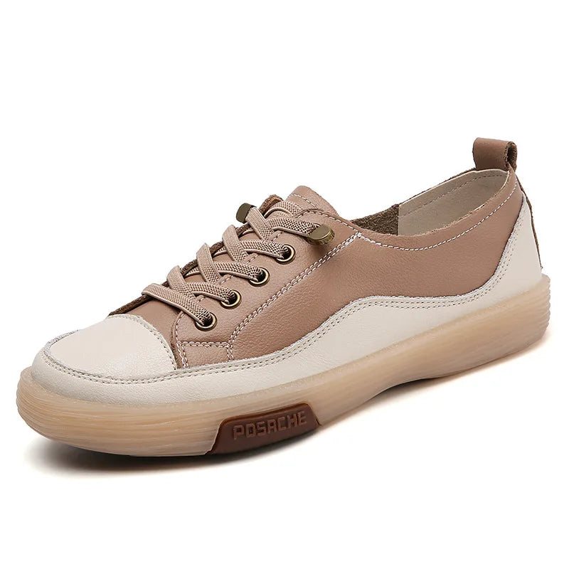 Genuine Leather Slip On Flats Moccasins Women's Casual Spring Autumn Skateboard