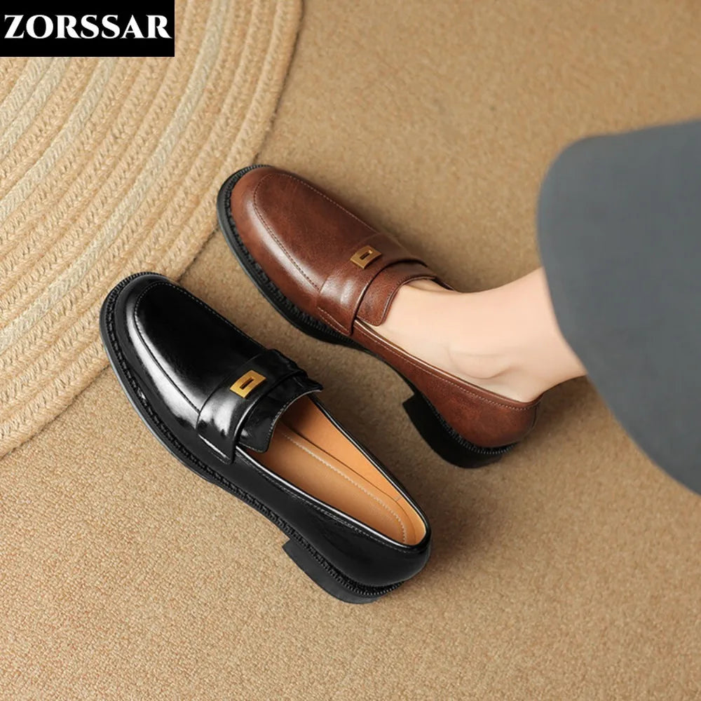 Genuine Leather Designer Comfortable Casual Black Moccasins Loafers