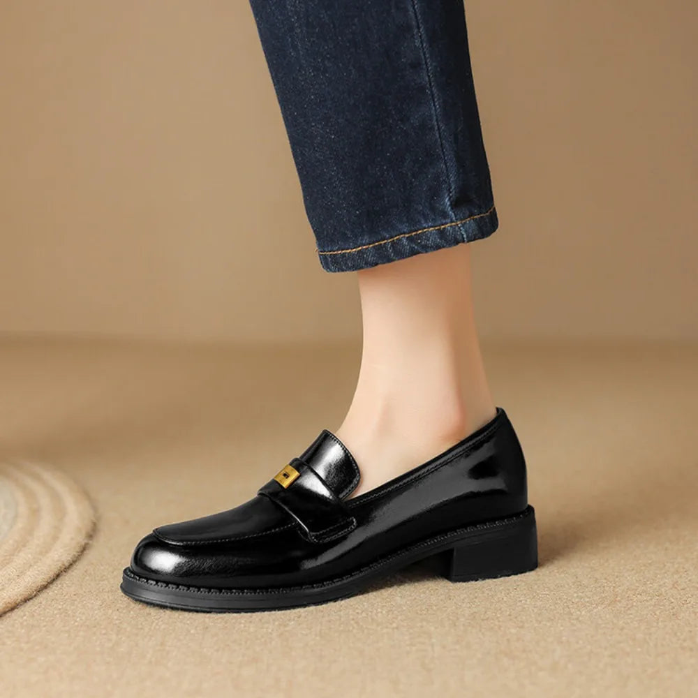Genuine Leather Designer Comfortable Casual Black Moccasins Loafers