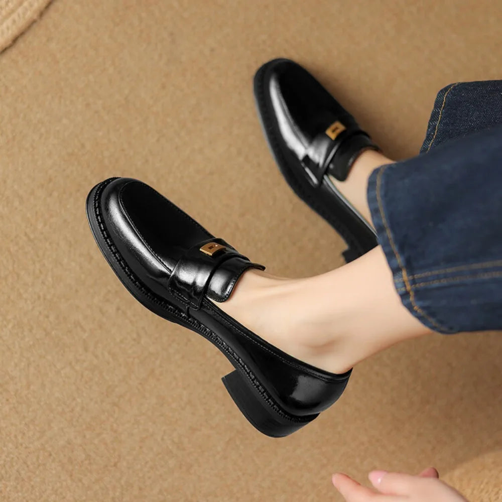 Genuine Leather Designer Comfortable Casual Black Moccasins Loafers