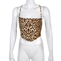 Leopard Pattern Women's Backless Tank Top