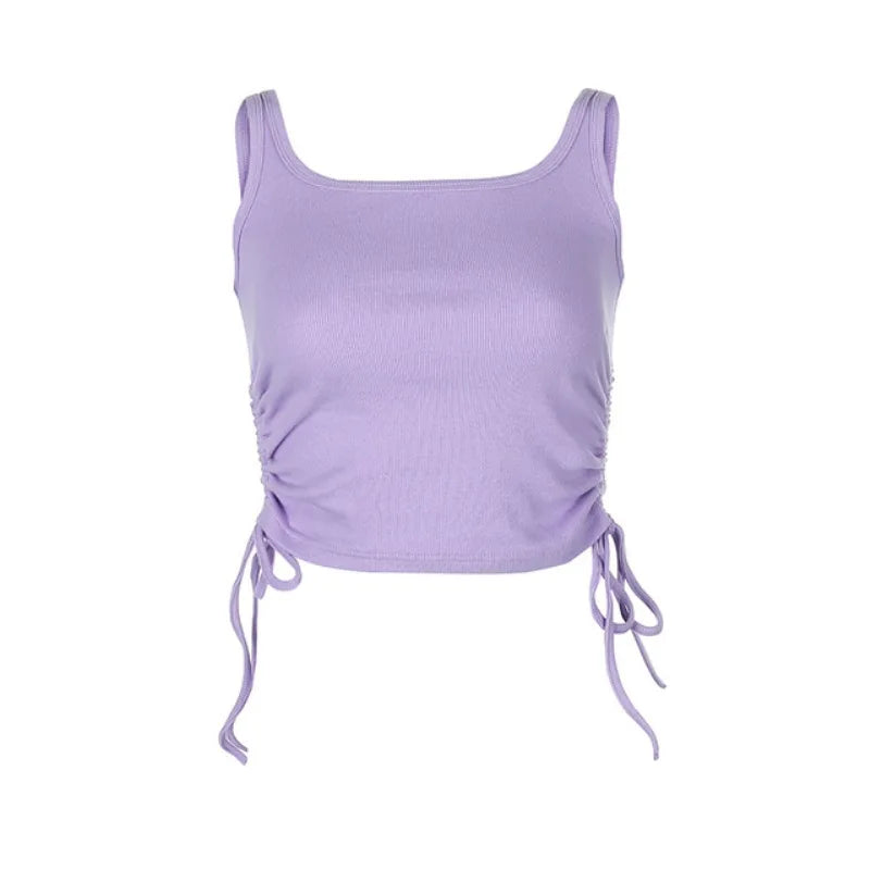 Ruched Sleeveless Tank Tops