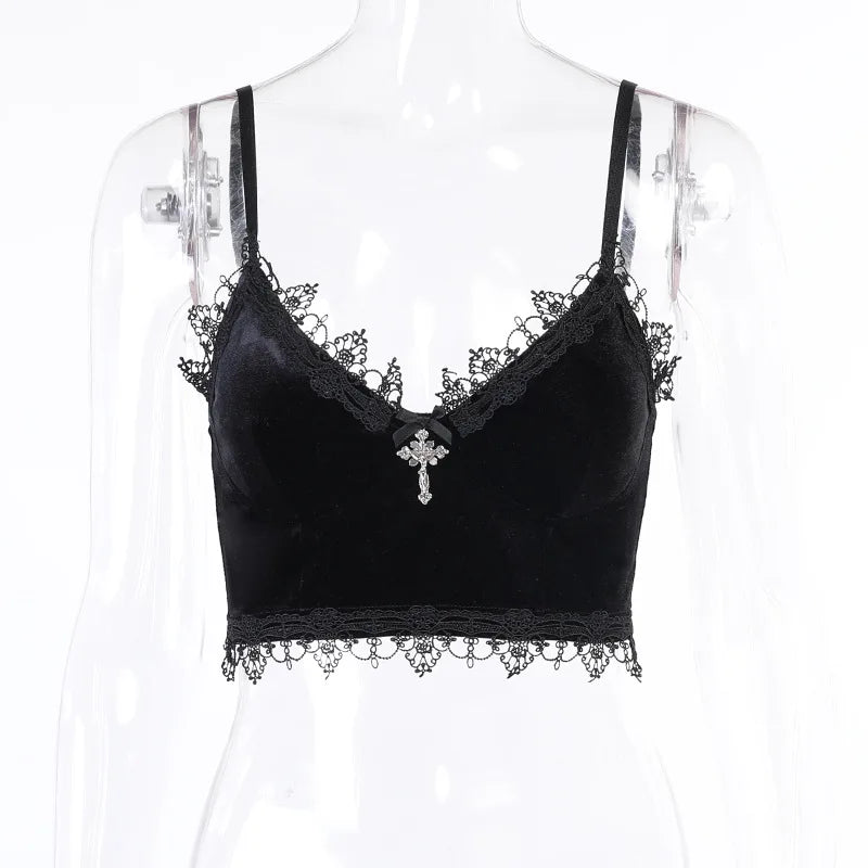 Women's Velvet Crop Tops