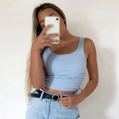 Ruched Sleeveless Tank Tops