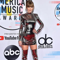 Shiny Plaid Sequins Autumn Winter Dress