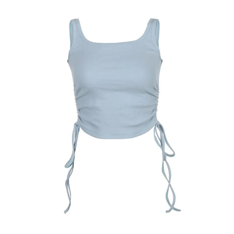 Ruched Sleeveless Tank Tops