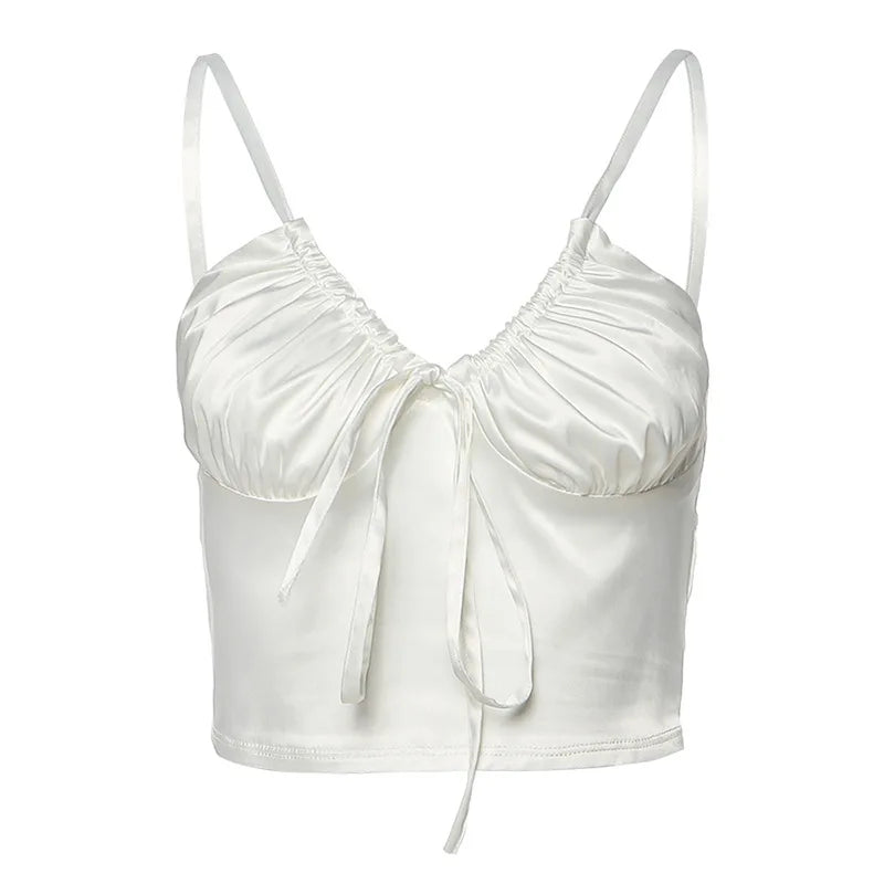 sexy v-neck camisole silky soft fabric crop Tops