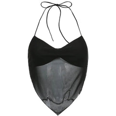Sexy Transparent y2k Mesh Halter Tops