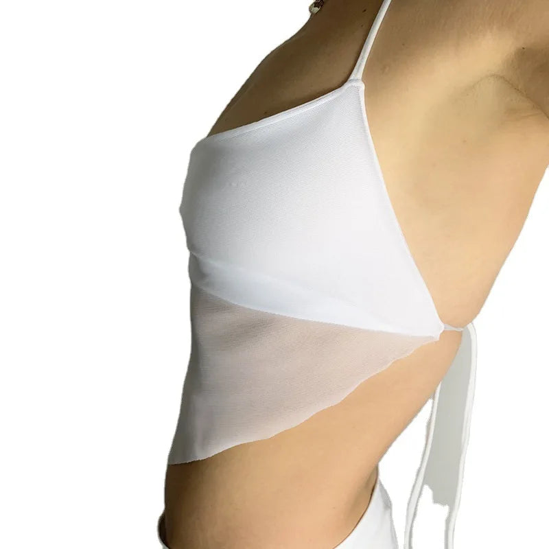 Sexy Transparent y2k Mesh Halter Tops