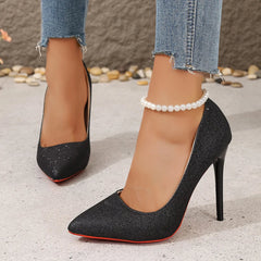 Designer Pointed Toe Red Bottom Party High Heels High Heel
