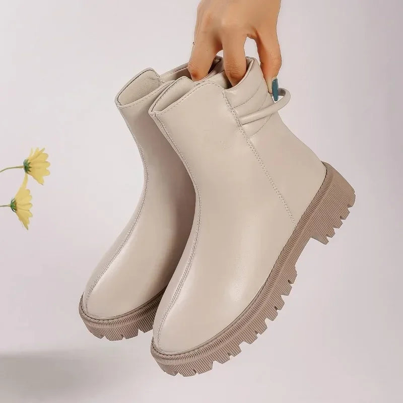 Round Toe Modern High Quality Plus Size Versatile Ankle Boot