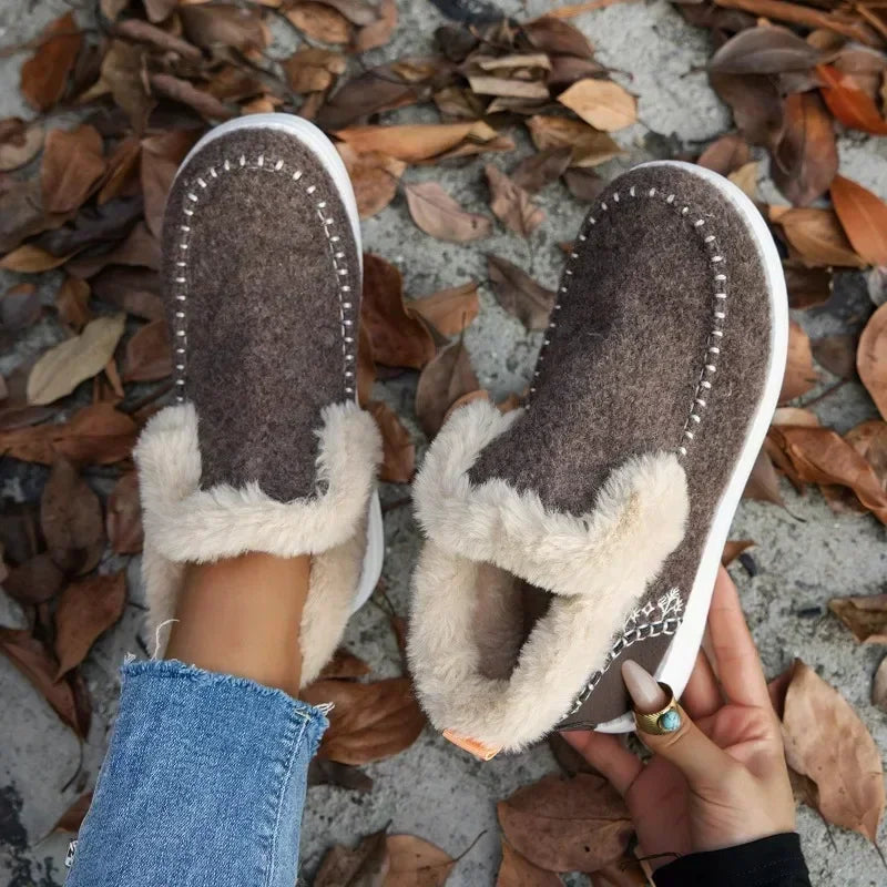 Hot Sale Shoes Sleeve Women's Boots Round Toe Plush Fleece
