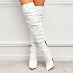 Modern Hot Autumn Patent Leather Over-the-knee Slim High Heel
