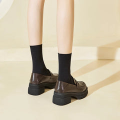 Lolita JK Japan Style Mid Heels PU Leather Students Loafers