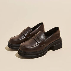 Lolita JK Shallow Mid Heels PU Leather Japan Style Students Loafers