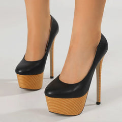 New Arrival Woodiness Platform Slingback Super High High Heel