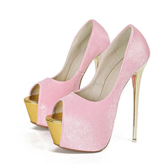 Elegant Party Wedding Shallow Peep Toe Super High High Heel