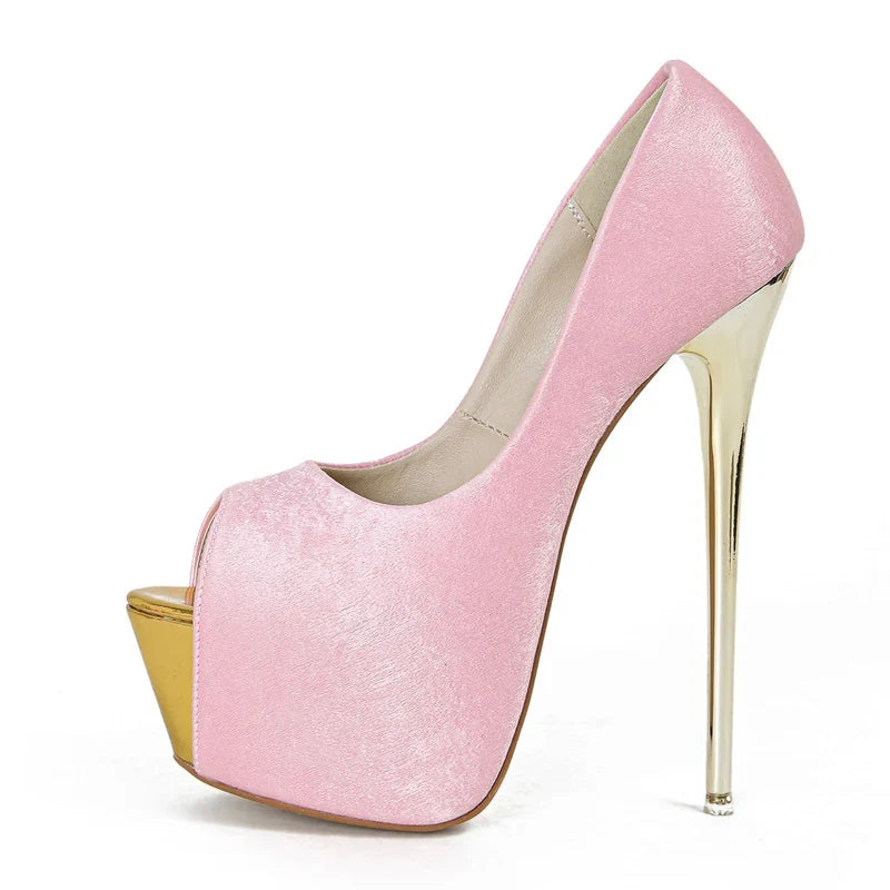 Elegant Party Wedding Shallow Peep Toe Super High High Heel