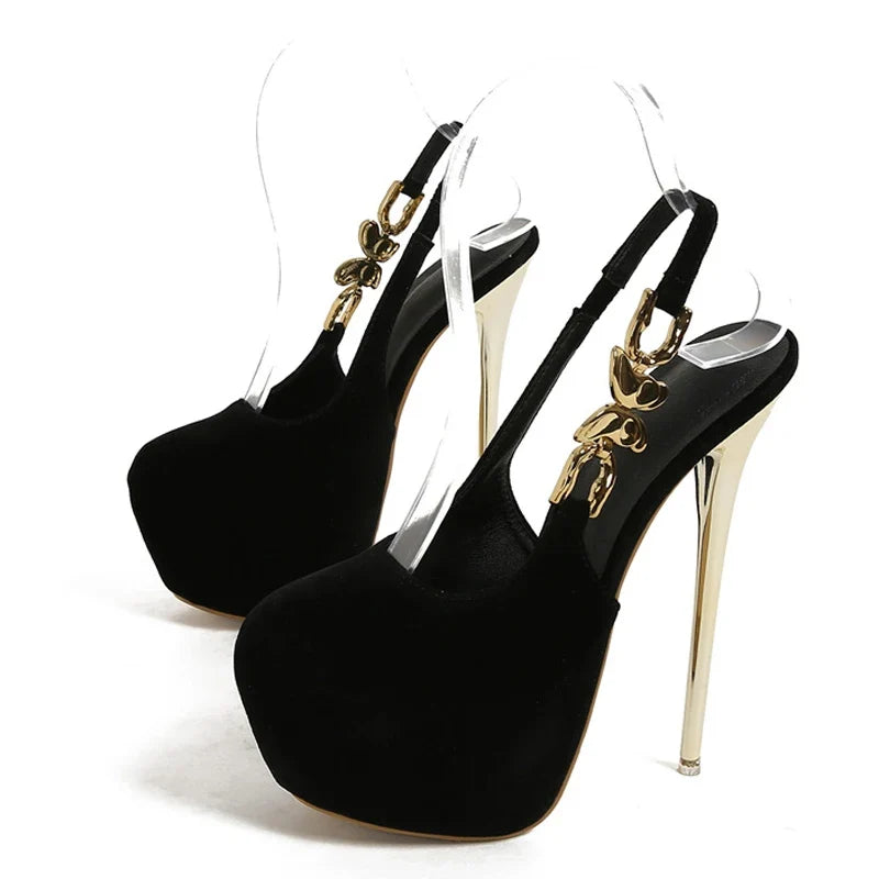 Elegant Wedding Banquet Metal Butterfly Extreme High High Heel