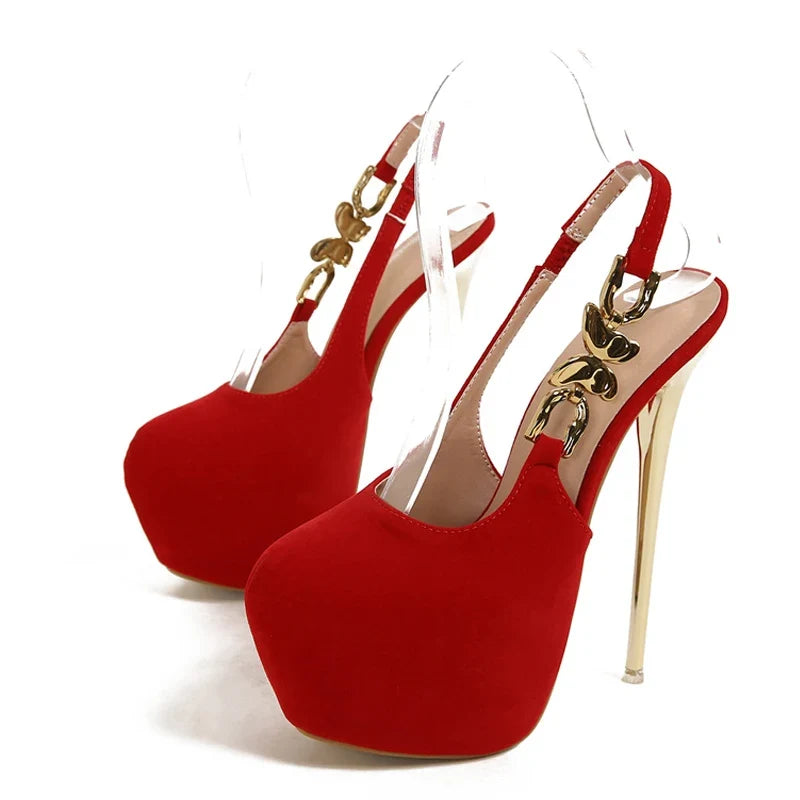Elegant Wedding Banquet Metal Butterfly Extreme High High Heel