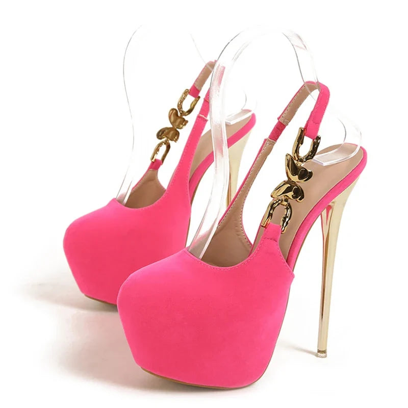 Elegant Wedding Banquet Metal Butterfly Extreme High High Heel