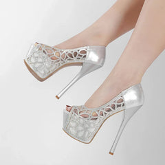 Elegant Wedding Banquet Peep Toe Platform High Heel High Heel