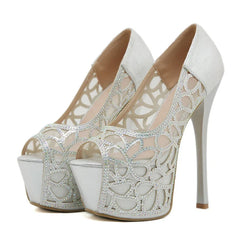 Elegant Wedding Banquet Peep Toe Platform High Heel High Heel