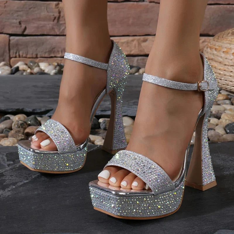 Elegant Wedding Banquet Crystal Rhinestone High Heel