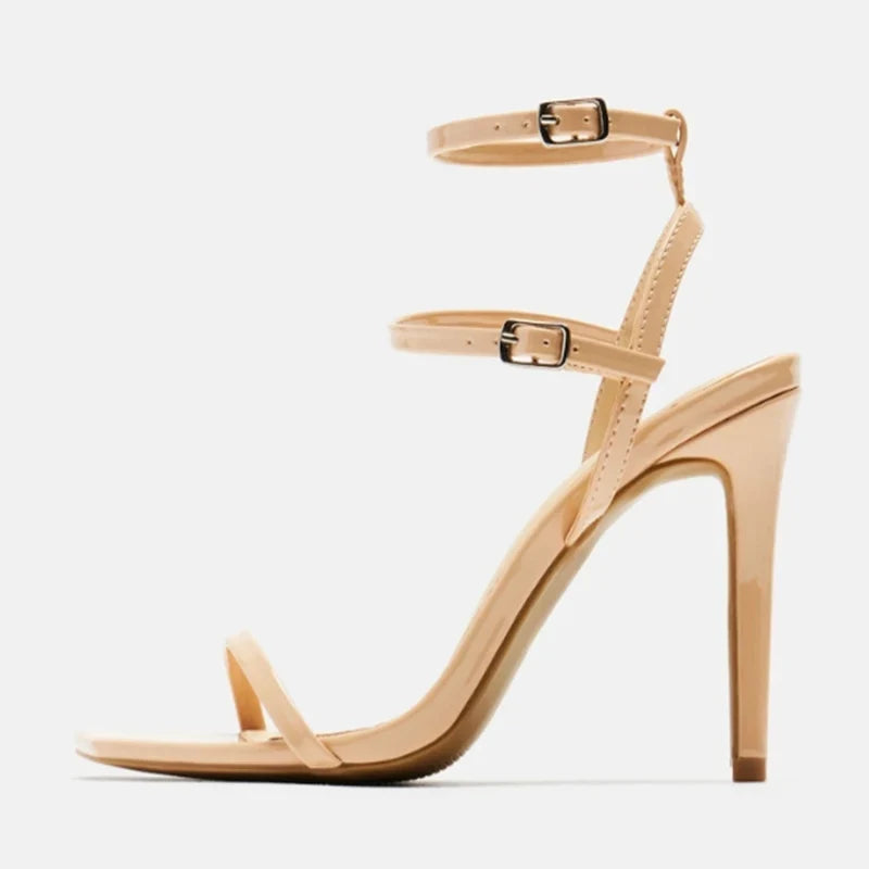 Design Double Buckle Strap High Heel Gladiator High Heel