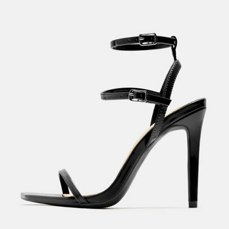 Design Double Buckle Strap High Heel Gladiator High Heel