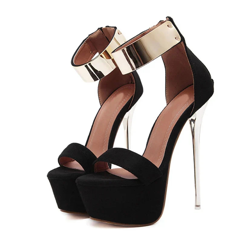 Design Metal Ankle Cover 16CM Platform High Heel