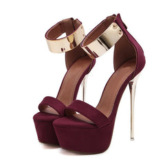 Design Metal Ankle Cover 16CM Platform High Heel