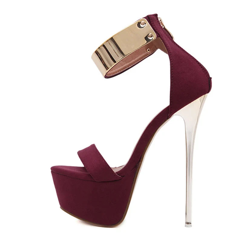 Design Metal Ankle Cover 16CM Platform High Heel