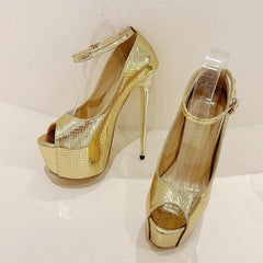 Sleek  Peep Toe Extreme High Heel Wedding Banquet High Heel