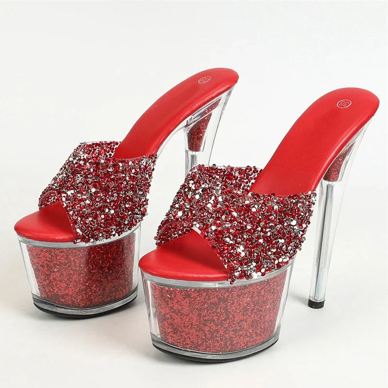 Peep Toe Party Club Strip Extreme High High Heel High Heel