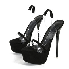 Trendy  Snake Print Back Strap Platform Open Toe High Heel