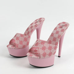 Street Style Stripper 13CM Slippers Peep Toe High Heel