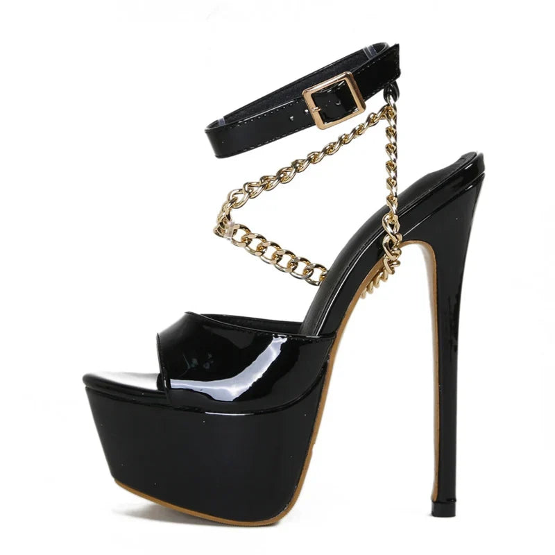 Glamorous Super High Heel Platform Open Toe Party High Heel