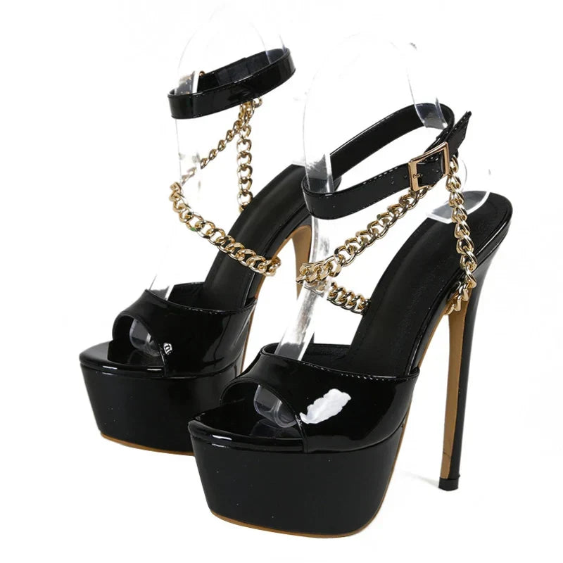Glamorous Super High Heel Platform Open Toe Party High Heel