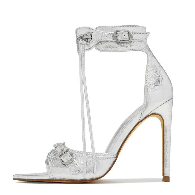 Stylish Zip Tassel Metal Rivet Stripper Heels High Heel
