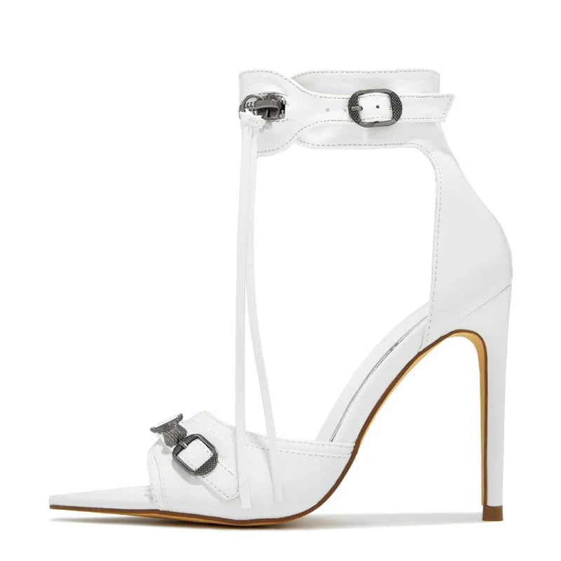 Stylish Zip Tassel Metal Rivet Stripper Heels High Heel